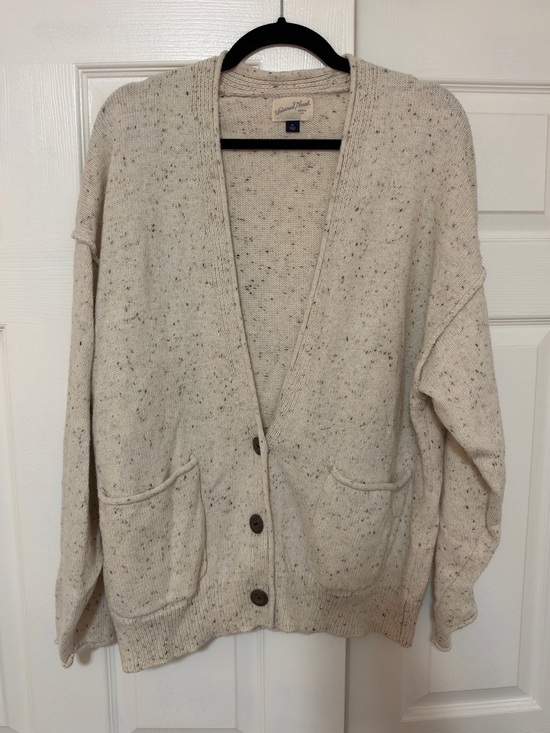 Universal Thread Sweaters - Universal Thread Cream Speckled Button-Front Cardigan Sweater - Size Extra Large